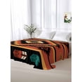 thumbnail image 5 of Aztec Southwest King Size Flat Sheet, Wrinkleproof & Fadeproof Cooling Flat Bed Sheet Only, Orange Black Boho Tribes Abstract Breathable Soft Bedding Top Sheets 105 x 98 Inches, 5 of 8