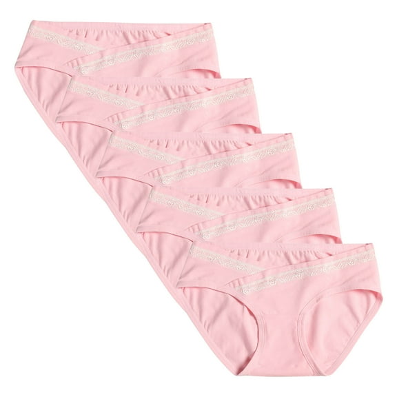 Bigersell Boyshort Underwear for Women Clearance Cotton Underwear Women Bikini Panty Style P-291 Polyester Cheeky Panties High Waisted Thongs Ladies Briefs High Waist Women's Panties Pink M