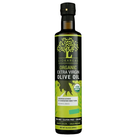 (Pack of 6), Liokareas Organic Extra Virgin Olive Oil, 500 ml