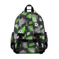 thumbnail image 3 of Football and Outline Black Pattern Cute School Backpack Bag for School with Padded Back and Adjustable Shoulder Straps 15.25"x11.5"x5.25", 3 of 5