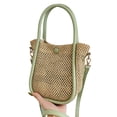 thumbnail image 1 of Bolso de hombro tejido de paja para mujer, bolso de mano ligero para hombro, bolso de playa para exteriores, 1 of 8
