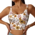 thumbnail image 3 of Goofa Sunflowers And Butterflies Printed Sports Bras for Women, High Impact Running Bra Workout Crop Tank Tops Longline Sports Bra Push up-, 3 of 9