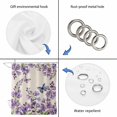 thumbnail image 4 of Purple Flowers Shower Curtain, Waterproof Shower Curtains for Bathroom, Butterfly Spring Floral Rustic Farmhouse Washable Fabric Bathtub Curtain Set Bath Decor with 12 Hooks Long 72"x84", 4 of 8