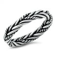 thumbnail image 1 of Oxidized Braided Rope Wholesale Ring .925 Sterling Silver Band Jewelry Female Male Unisex Size 8, 1 of 4