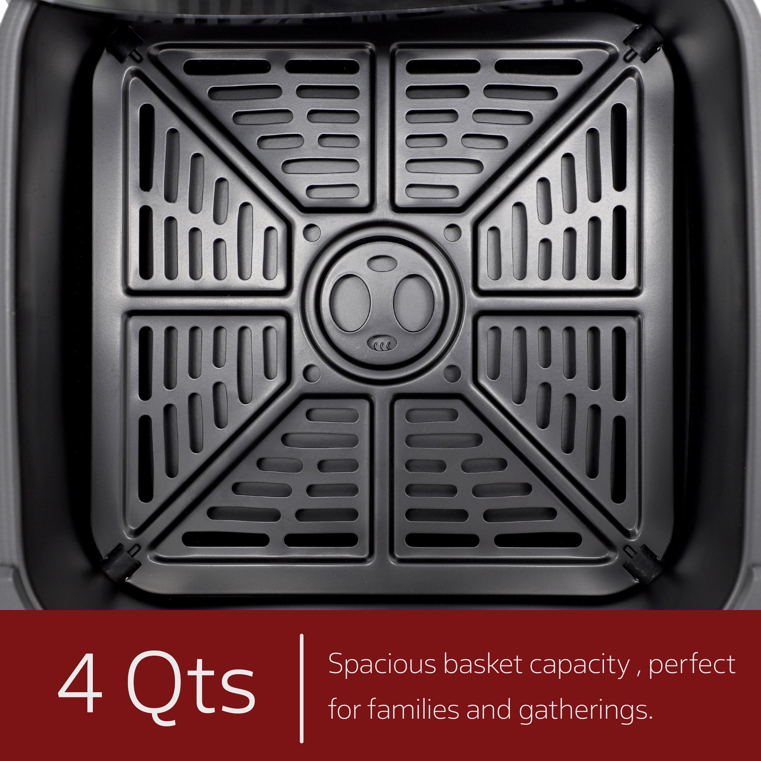 MegaChef 4 Quart Digital LED Display Electric Air Fryer with Transparent Window in Black with 125 Piece Paper Liners