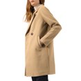 thumbnail image 3 of INSPIRE CHIC Women's Double Breasted Lapel Raglan Long Sleeve Mid Length Overcoat, 3 of 6