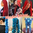 thumbnail image 4 of Extensiones de cabello rojo azul para trenzar extensiones de cabello de colores 24 pulgadas Ombre Jumbo trenzado cabello fibra sintética de alta temperatura trenzas torcidas cabello para mujeres niñas, 4 of 5