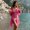 Rose red, variant on Women's Solid Color Beach Shawl Cover, Multiple Purposes Simple Style Chiffon Beach Towel