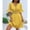 Yellow, variant on Yellow Women Dresses V-Neck Casual Solid Short Sleeve Mini Dresses Lace A-Line Loose Fit Waisted Dresses