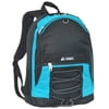 Everest 17" Two-Tone Backpack w/ Mesh Pockets, Turquoise All Ages, Unisex 3045SH-TURQ/BK, Carrier and Shoulder Book Bag for School, Work, Sports, and Travel