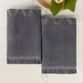 thumbnail image 5 of Superior Rolla Cotton Geometric Soft Bath Sheet Set of 2, Grey, 5 of 14