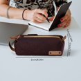thumbnail image 3 of Cozival Large Capacity Canvas Pencil Pouch with Multiple Pockets, Aesthetic Stationery Organizer for Classroom, Office, and Travel, Zippered Pen Case, 3 of 3