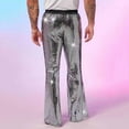 thumbnail image 4 of JIA JIA SHUANG Mens Sequin Pants Sparkly Glitter Stylish Elastic Waist Wide Leg Flare Trousers Bell Bottom Night out Pants, 4 of 7