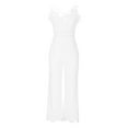 thumbnail image 4 of CHGBMOK Fashion Jumpsuits for Women Summer Casual Sexy Sleeveless Solid Color Bandage Wide Leg Pants Jumpsuits, 4 of 9