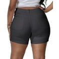 thumbnail image 2 of Gocolloa Womens Plus Size Jean Shorts Stretchy Solid Color High Waisted Summer Casual 5.5" Denim Shorts Gray 26W, 2 of 6