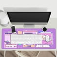 thumbnail image 6 of Purple Game Alien 80s 90s Gaming Mouse Pad XL, Large Extended Mousepad Desk Pad, Long Nonslip Rubber Mice Mats Stitched Edges Playmat for Office Home Gamer, 31.5x11.8 Inch, 6 of 6