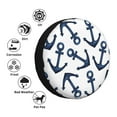 thumbnail image 4 of Yiaed Navy Blue Anchor Print Tire Wheel Cover, Waterproof Spare Tire Cover Fit for Jeep, Truck,Trailer, RV, SUV, Camper and Most Vehicle-15 inch, 4 of 6