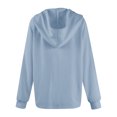 thumbnail image 6 of Fashion Hoodies for Women Pullover Plus Size Solid Color Casual Hooded Button Long Sleeve Drawstring Sweatshirt Top, 6 of 8