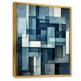 thumbnail image 2 of Designart "Abstract Shapes With Indigo Illusion II" Abstract Shapes Floater Framed Wall Art Living Room, 2 of 5