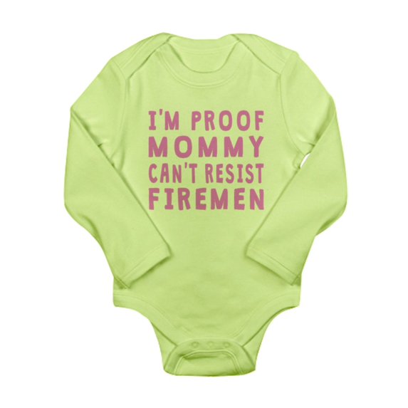 CafePress - Proof Mommy Cant Resist Firemen Body Suit - Long Sleeve Infant Bodysuit