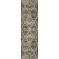 thumbnail image 1 of Traditional Ultra-Soft Damask Medallion Polyproplyene Indoor Hallway Runner Rug by Blue Nile Mills - 2' 7" x 8', Gray, 1 of 3