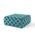 thumbnail image 2 of Modway Amour Tufted Button Large Square Performance Velvet Ottoman in Sea Blue, 2 of 6