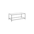 thumbnail image 6 of mDesign Glass Top Coffee Table - Large Minimalistic Rectangular Geometric Metal Accent Furniture Unit for Living Room, Basement, Home Office, Garage, and Bedroom - Black Black Coffee Table, 6 of 6