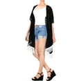thumbnail image 2 of HAPPY BAY Women's Chiffon Summer Beach Open Front Holiday Kimono Beachwear Duster Cardigans XL-XXL Squid Ink_AB733, 2 of 5
