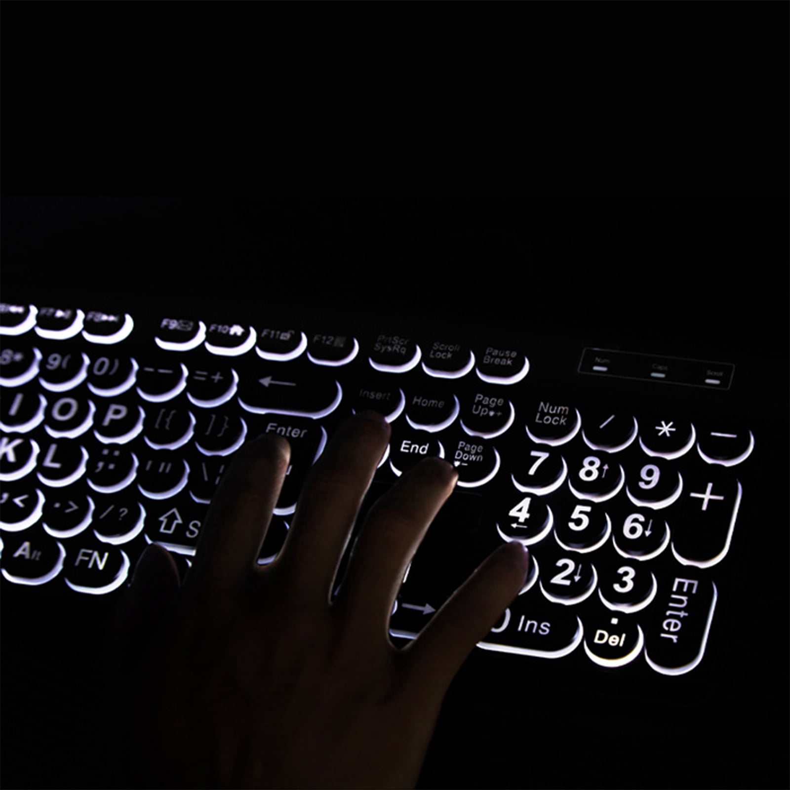 Large Font Print USB LED Backlit Keyboards 104Keys Full Size Computer Keyboards for Senior and Low for Individual