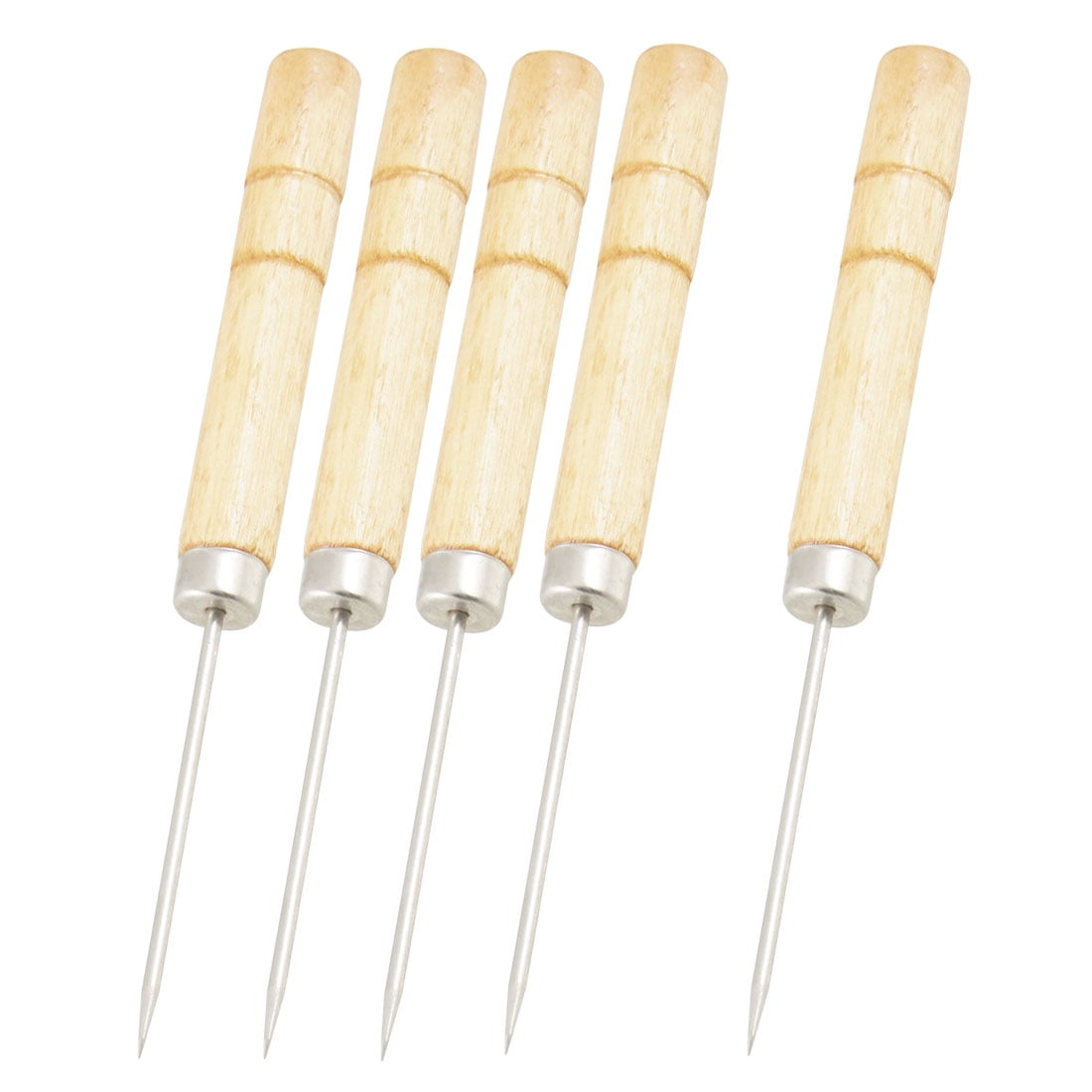 Unique Bargains Unique Bargains 5 x Nonslip Wooden Grip Metal Needle