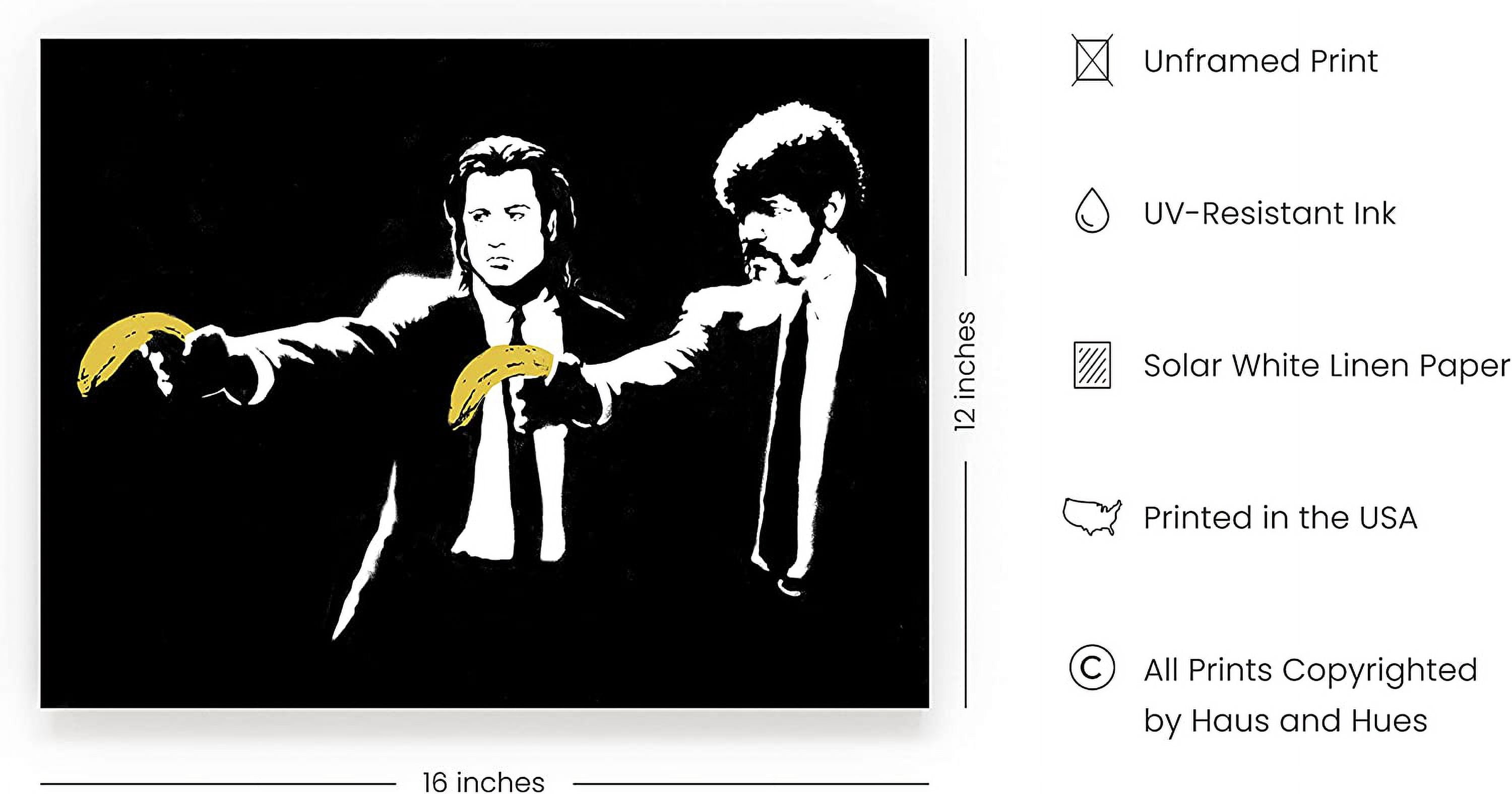 Banksy Wall Art Pulp Fiction - By Haus and Hues Street Art