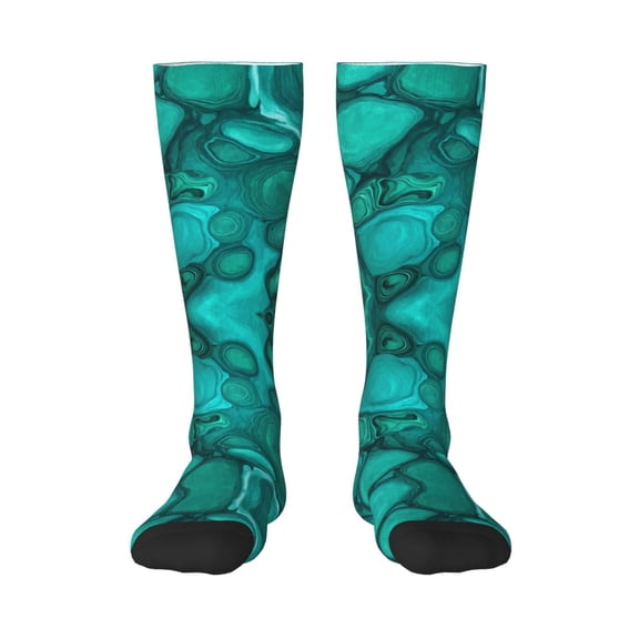 Women's Knee High Socks Green Trippies Pattern Outdoor Casual Tube Socks