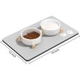 thumbnail image 2 of Dog Food Mat, 12"x19" Flower Dog Mat for Food and Water, Absorbent Cat Bowl Mat Protect Floors, Cute Cat Food Mat for Feeding & Watering Supplies, Pet Feeding Mat, Gray Footprint Pet Placemat, 2 of 6
