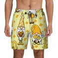 thumbnail image 3 of Uemuo Garden Honeybee Gnomes Pattern Mens Swim Trunks Quick Dry Board Shorts with Mesh Lining, Stretch Beach Shorts Quick Dry No-Chafing Board Shorts-Large, 3 of 9