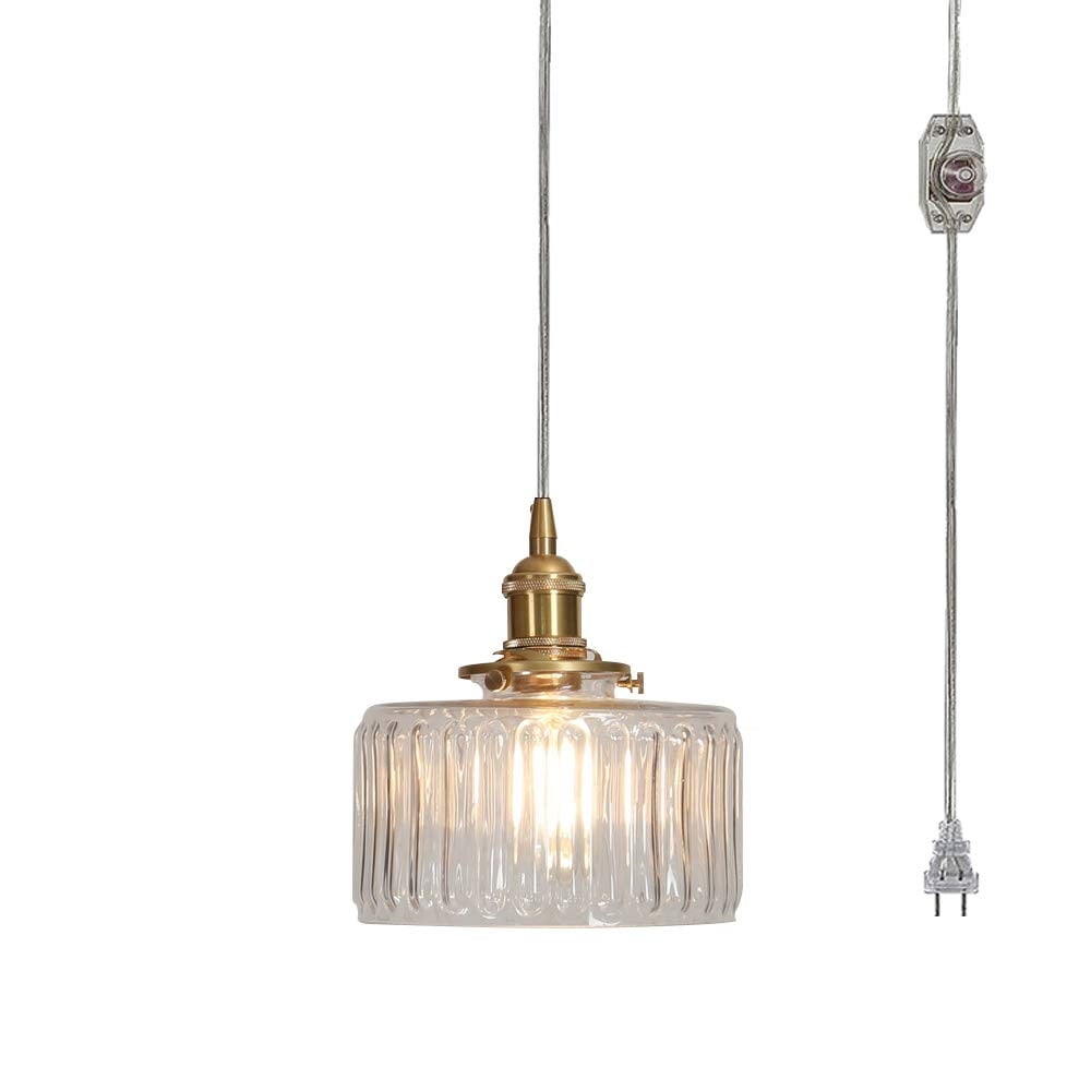 FSLiving Vintage Handle Pendant Lighting Swag with 15ft Plugin UL