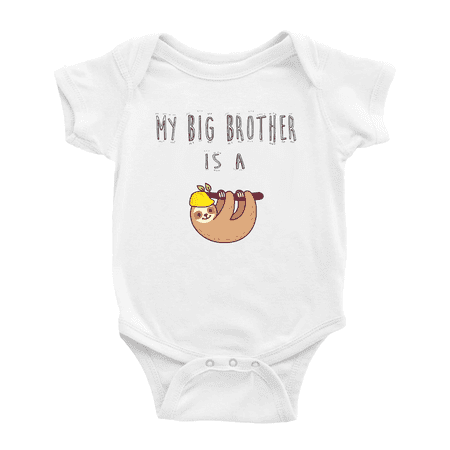 

My Big Brother Is A Sloth Cute Baby Clothing Bodysuits Boy Girl