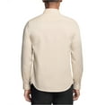 thumbnail image 2 of Michael Kors Mens Slim Fit Cotton Linen Button Down Dress Shirt, Beige, 15-15.5, 2 of 3