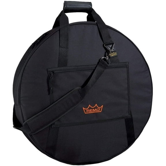 Remo 3700682 23.5 x 4.5 in. Padded Hand Drum Bag with Handle, Shoulder Strap & Zipper Pocket - Black