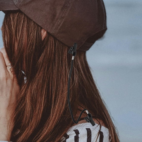 ifundom Adjustable Black Polyester Glasses Rope Hat Retainer for Outdoor Use, 2 Pieces Eyewear Holder