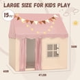 thumbnail image 6 of Kids Play Tent Indoor, Toddler Princess Bed Tent with Padded Mat, LED Star Lights & 2 Windows, Outdoor Playhouse Kid Fort, Toys for 3,4,5,6 Year Old Girls & Boys, Christmas Birthday Gifts, 6 of 8