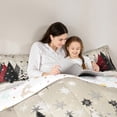 thumbnail image 4 of Feelyou Vintage Xmas Tree Bedding Comforter Set 7 Pieces for Teens, Winter Christmas Snowflake Full Bedding Set, Happy New Year Reversible Fitted Sheet Flat Sheet, Ultra Soft Bedroom Decor, 4 of 7