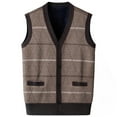 thumbnail image 1 of ameIAEA Mens Sleeveless Sweater Vest V Neck Button Down Cardigan Sweaters Fleece Lined Winter Tank Tops, 1 of 2