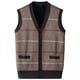 thumbnail image 1 of Chaqueta de Punto de Cuello en V de los Hombres, Abrigo Cálido con Ligero Estiramiento para el Otoño Y el Uso Casual Diario, Blusa en Capas de Moda, 1 of 2