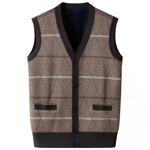 Chaqueta de Punto de Cuello en V de los Hombres, Abrigo Cálido con Ligero Estiramiento para el Otoño Y el Uso Casual Diario, Blusa en Capas de Moda