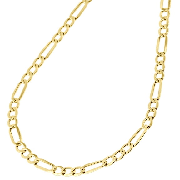 Genuine 14K Yellow Gold 4.75mm Solid Plain Figaro Link Chain Necklace 24 Inch