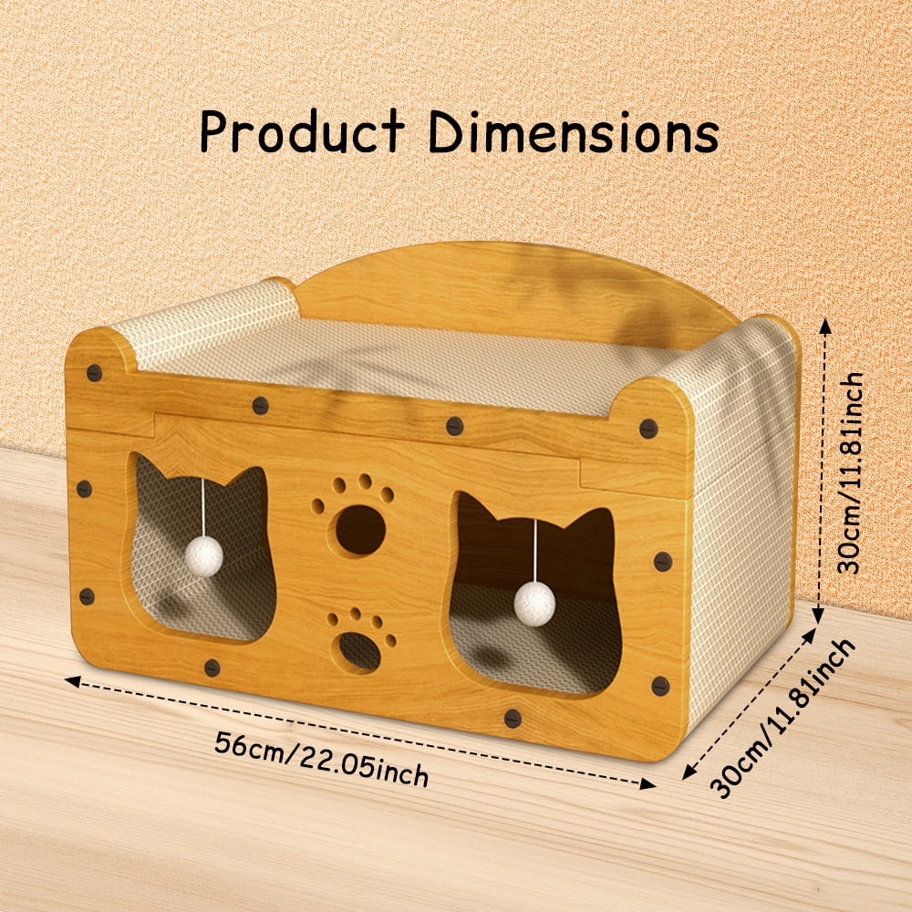 Cat Scratching Board Corrugated Large Space Cat Rest Villa Cat House Cat Bed With Scratch Pads Corrugated Pet Toys
