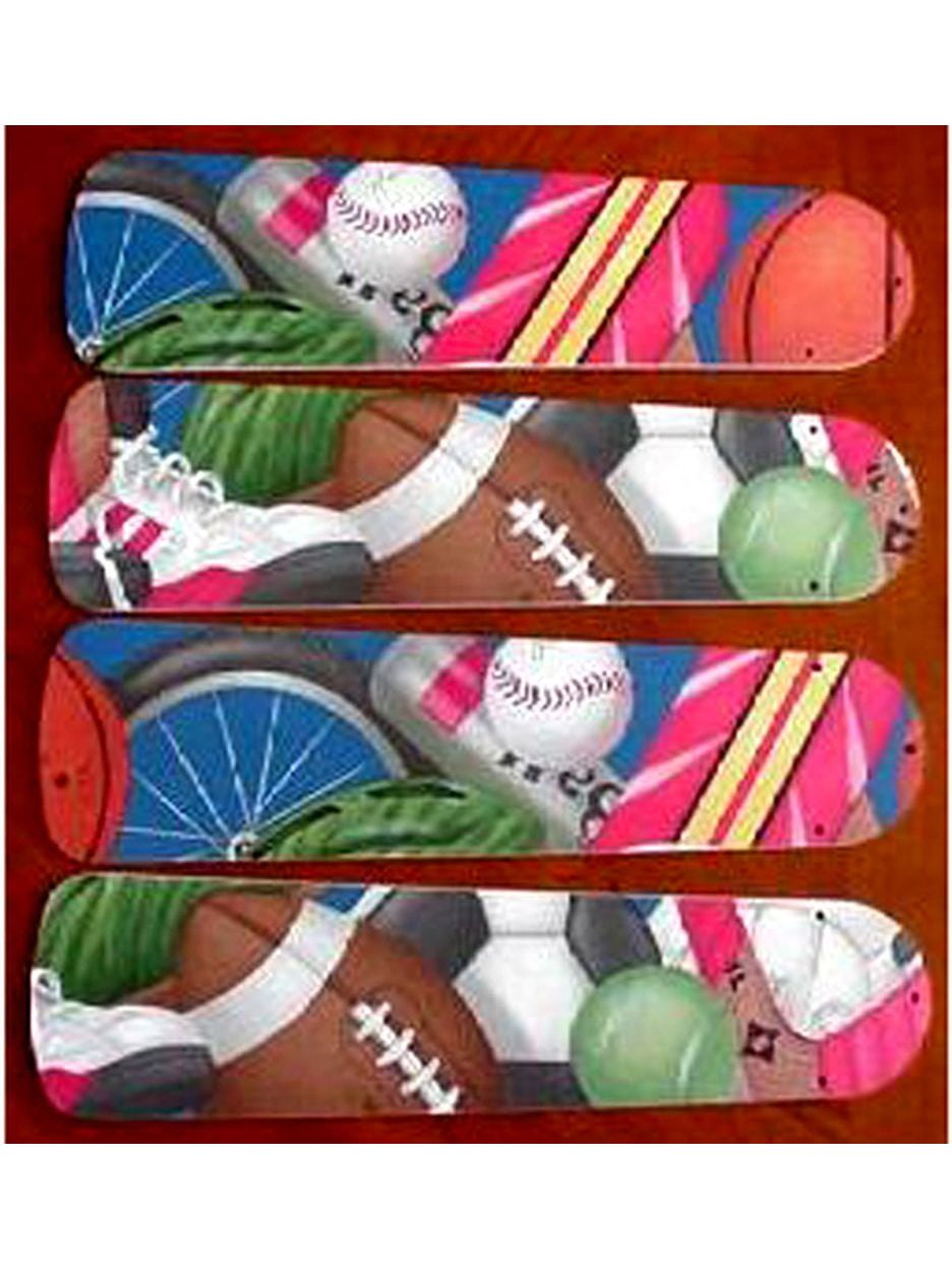 Sports Themed Custom Designer 42in Ceiling Fan Blades Set