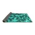 thumbnail image 2 of Ahgly Company Indoor Square Abstract Turquoise Blue Modern Area Rugs, 3' Square, 2 of 4