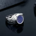 thumbnail image 4 of Gem Stone King 4.00 Ct Oval Blue Lapis 925 Sterling Silver Dad Father's Day Gift Men'sRing, 4 of 5