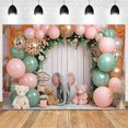 thumbnail image 4 of 210X150cm Children's Forest Animal Birthday Background Cloth Party Balloon Photography Background Cloth Party Decor, D, 4 of 5